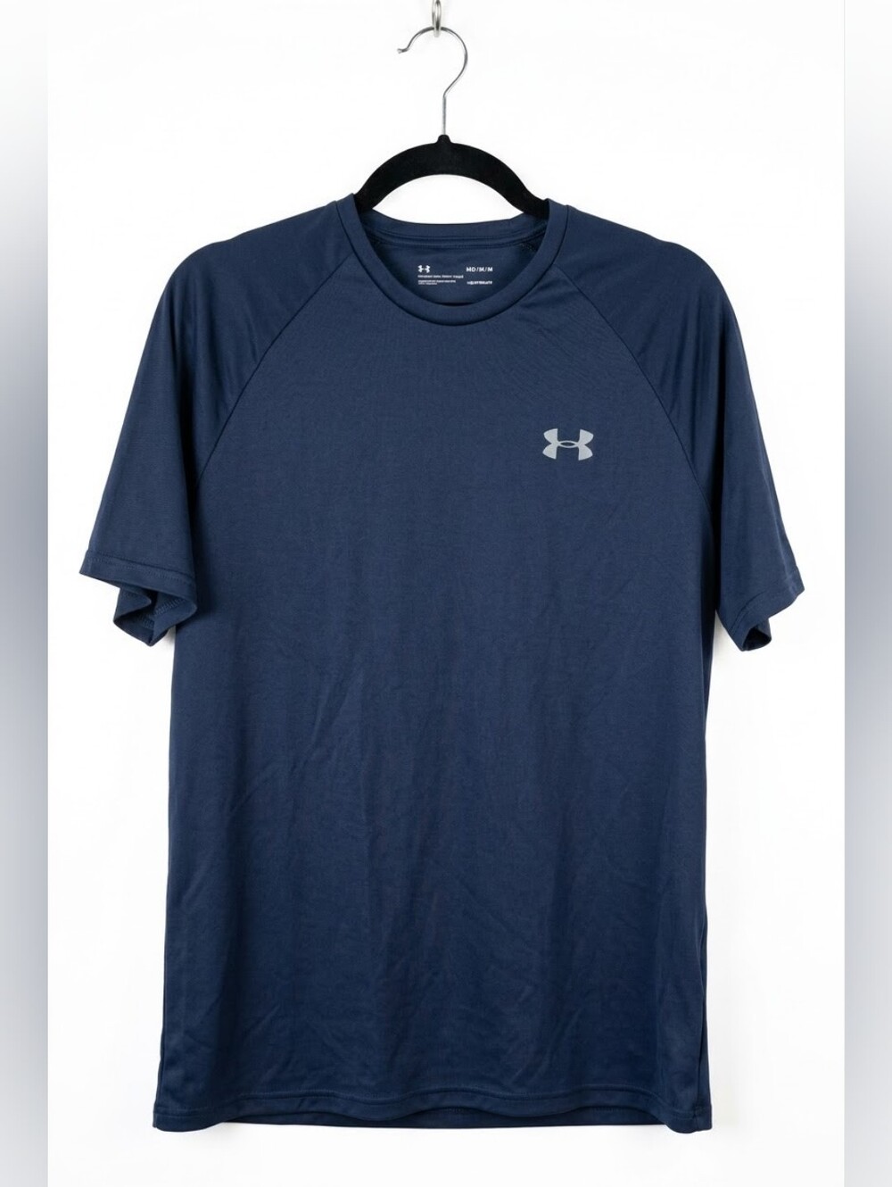 Under Armour Mens HeatGear Short Sleeve T-Shirt Navy Blue Size Medium MD Loose